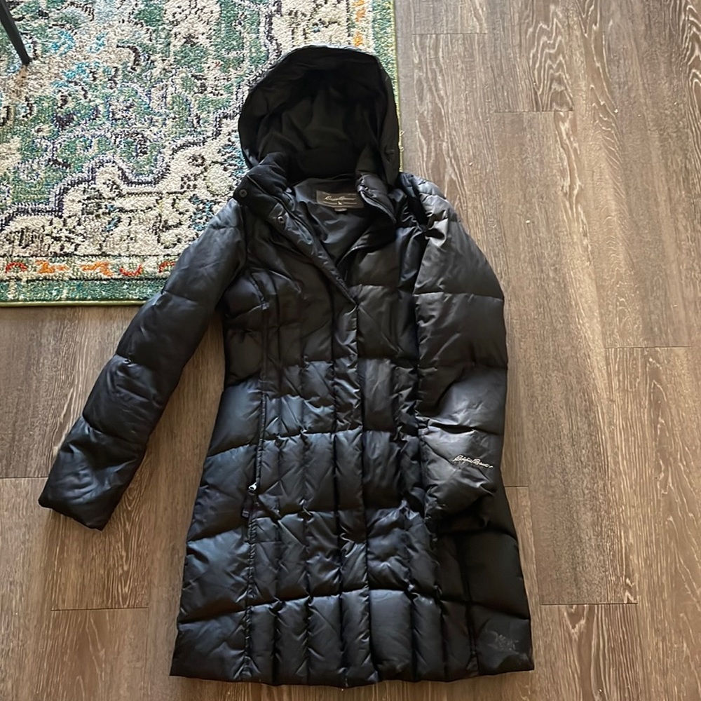 Eddie Bauer black parka coat